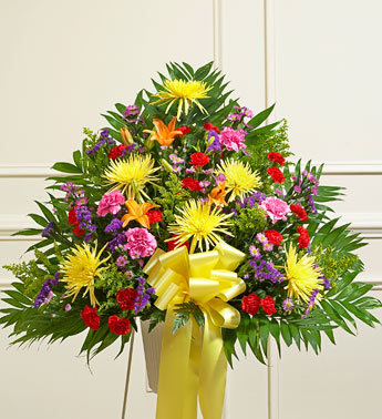Heartfelt Sympathies Standing Basket - Multicolor