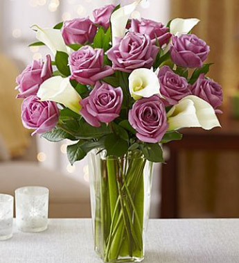 Lavender Rose And White Calla Lily Bouquet for Sympathy