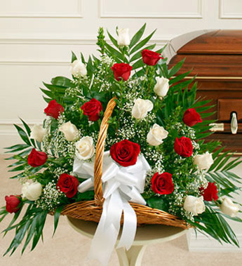 Sincerest Sympathies Fireside Basket - Red & White