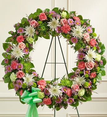 Serene Blessings Standing Wreath Bright - Pastel