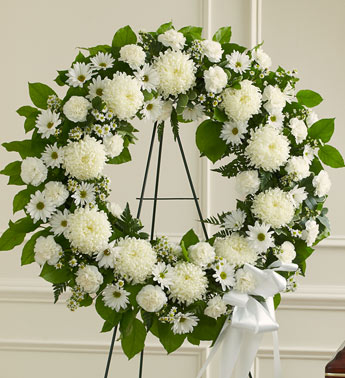 Serene Blessings Standing Wreath Bright - White