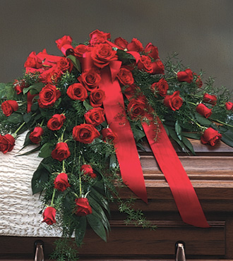 Casket Spray Red Roses