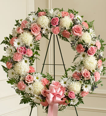 Serene Blessings Standing Wreath Bright - Pink & White